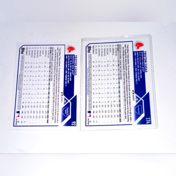 Triston Casas Rookie Cards Topps 2023 Series One #92 + Chrome #174 - Picture 2 of 2